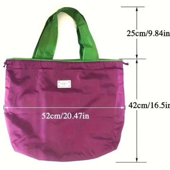 Burgundy Foldable Shoulder Travel Tote Bag - Picture 2 of 4